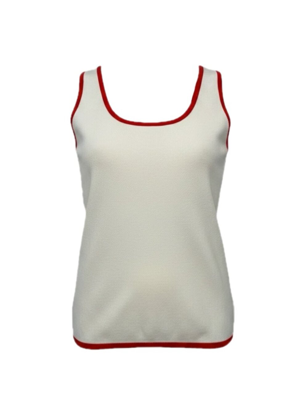 Chic Cream Tank Top with Orange Trim size Small and Medium NWT